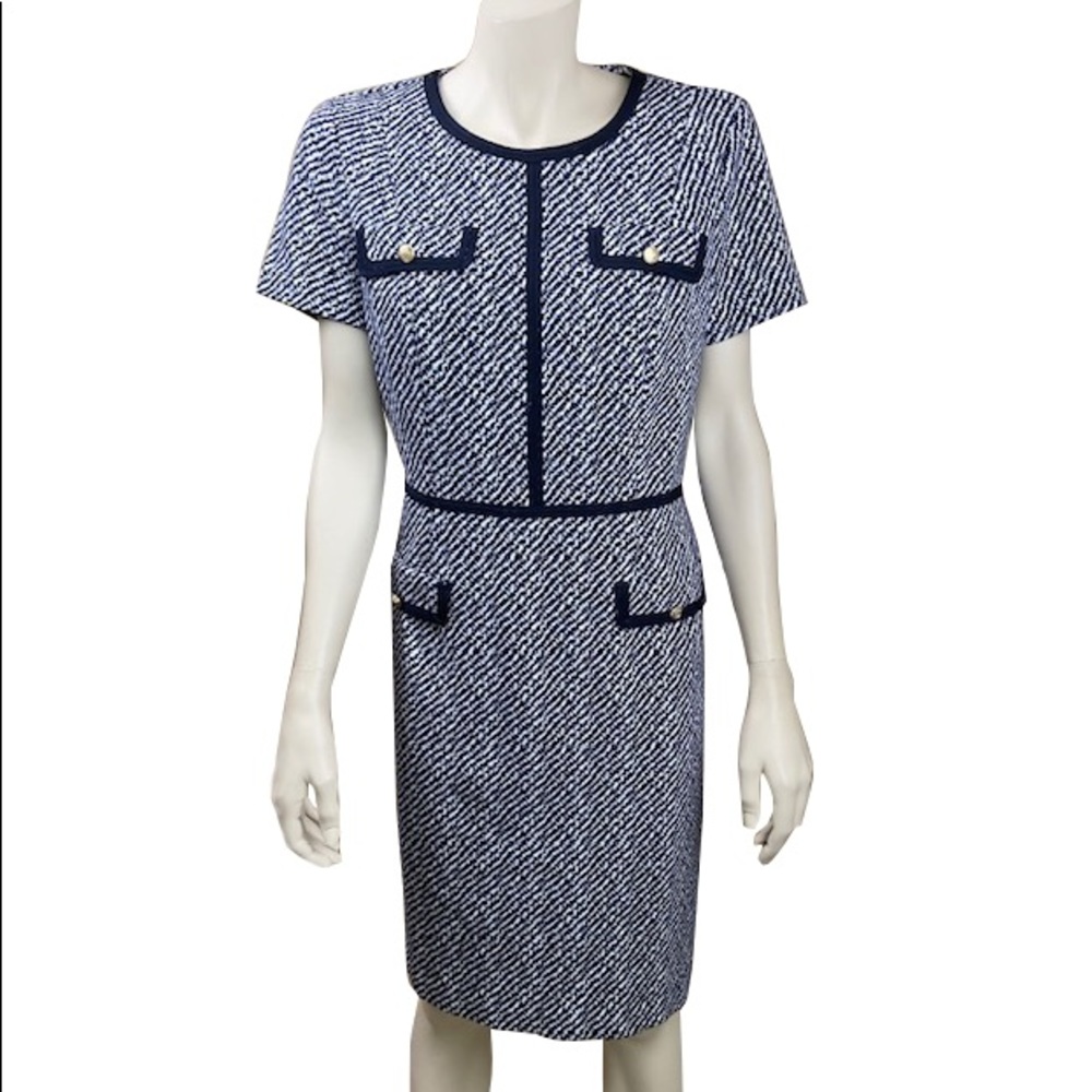 Talbots Navy and White Women's Dress